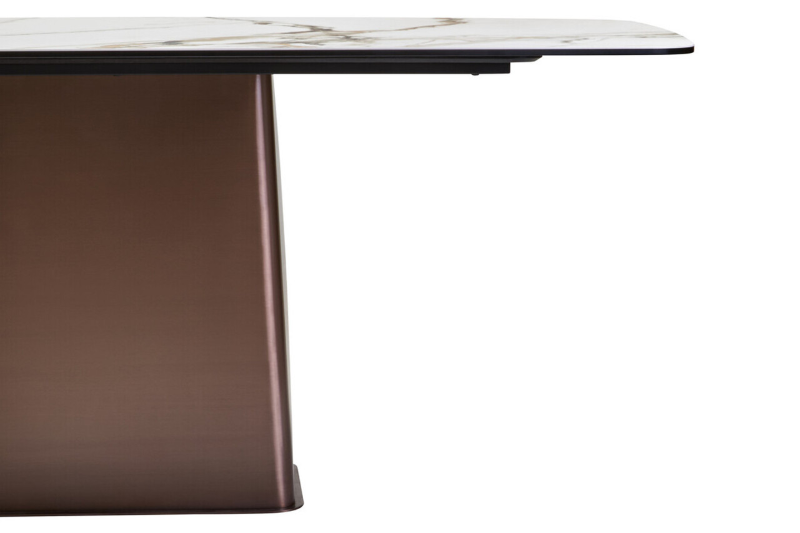 Rectangular Dining Table- Imperia White Ceramic Marble Effect