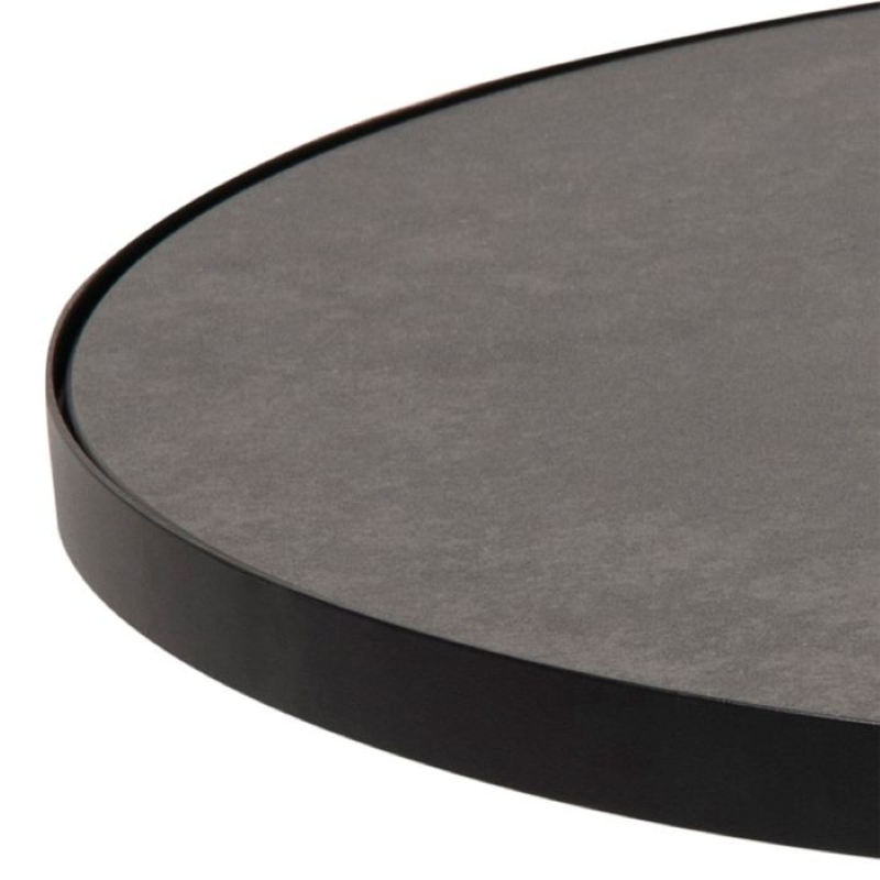 Round Ceramic Coffee Table- Soli in Black (65.7x40cm)