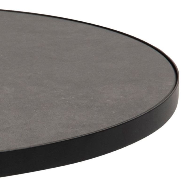 Round Ceramic Coffee Table- Soli in Black (65.7x40cm)