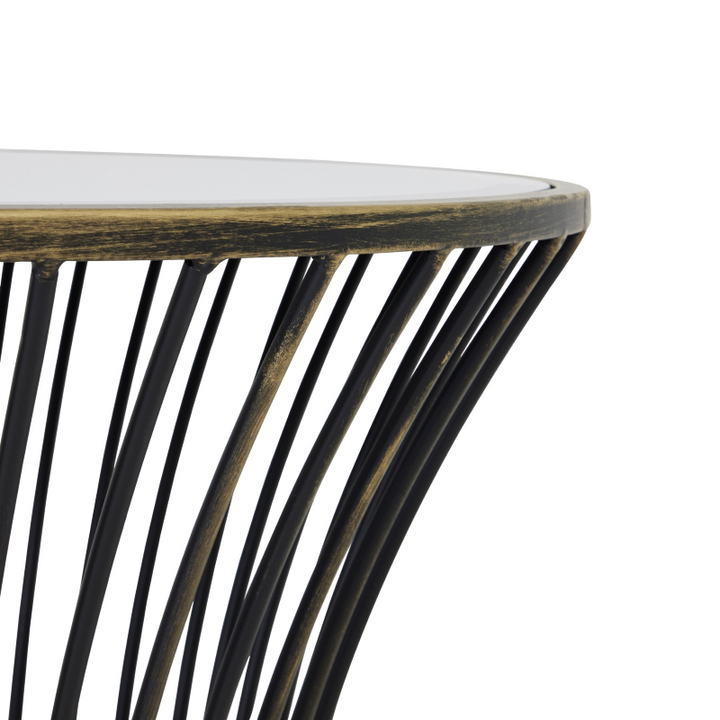 Side Table- Concaved Mirrored- Close