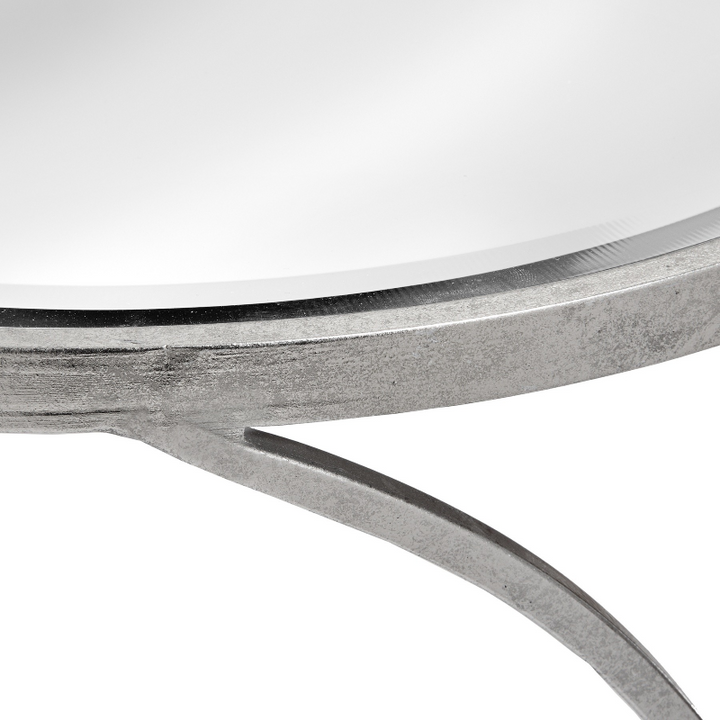 Side Table- Silver Curved Design- Set of 2- Close