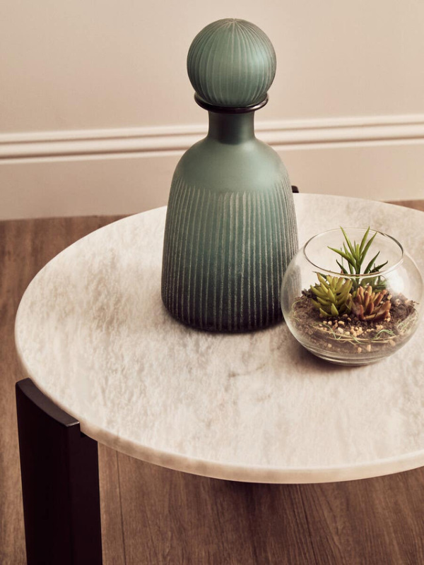 Small round Coffee Table with white marble top