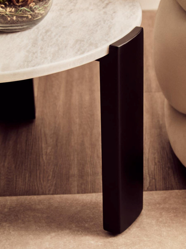 Small round Coffee Table with white marble top