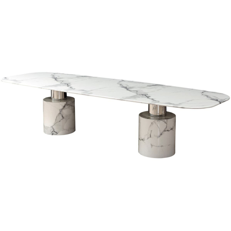 White Marble Dining Table- Sesto