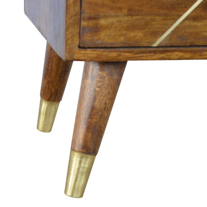 Chestnut Bedside- Gold Geometric