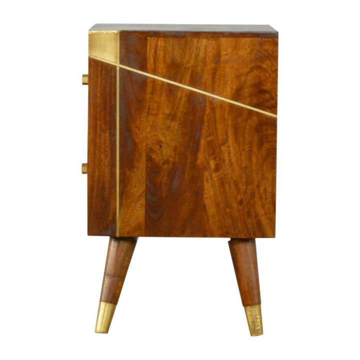 Chestnut Bedside- Gold Geometric