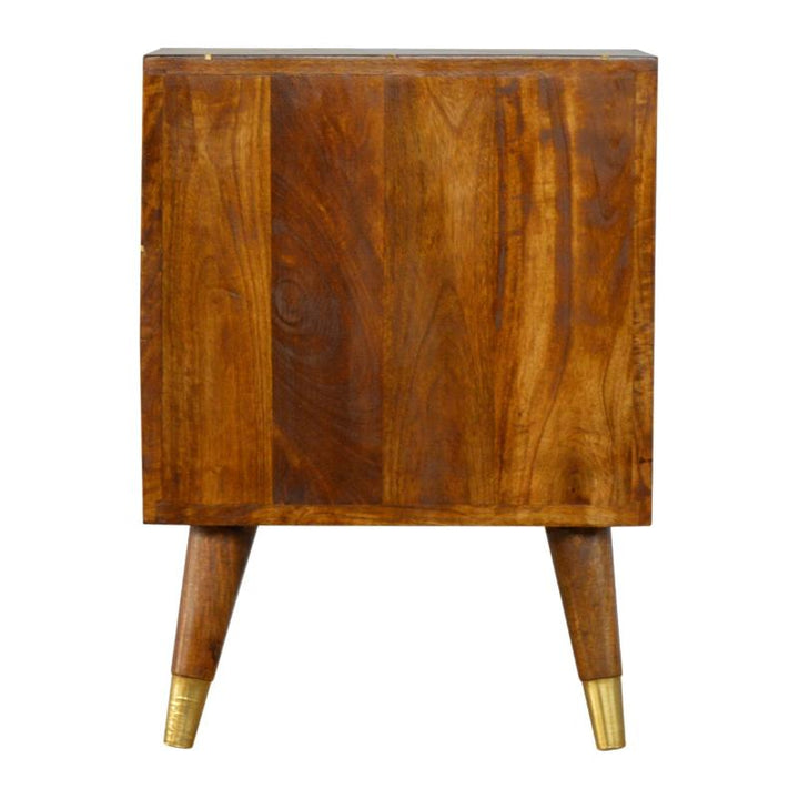 Chestnut Bedside- Gold Geometric