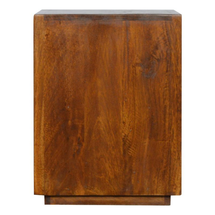 Chestnut Bedside Table- Gold Bar