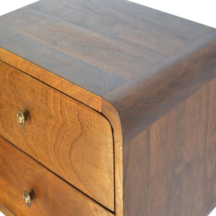 Floating Curved Bedside Table-  Chestnut