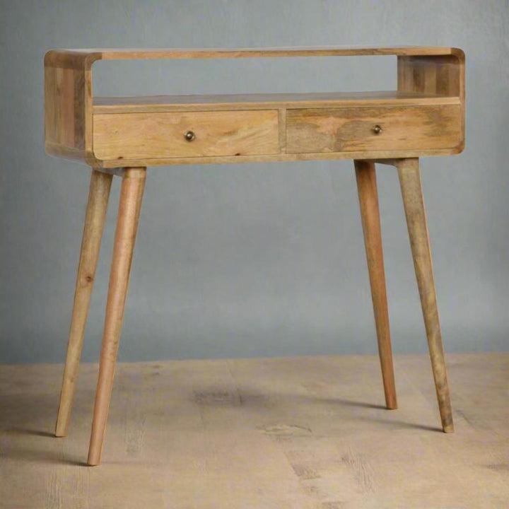 Console Table- Curved Oak-ish