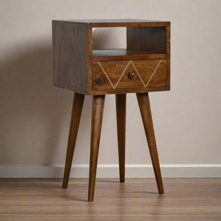 Bedside Table- Mini Geo Brass