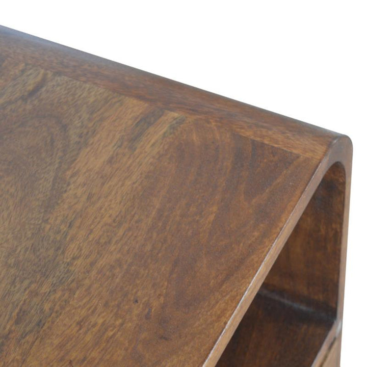 Chestnut Bedside Table- Curved Edge