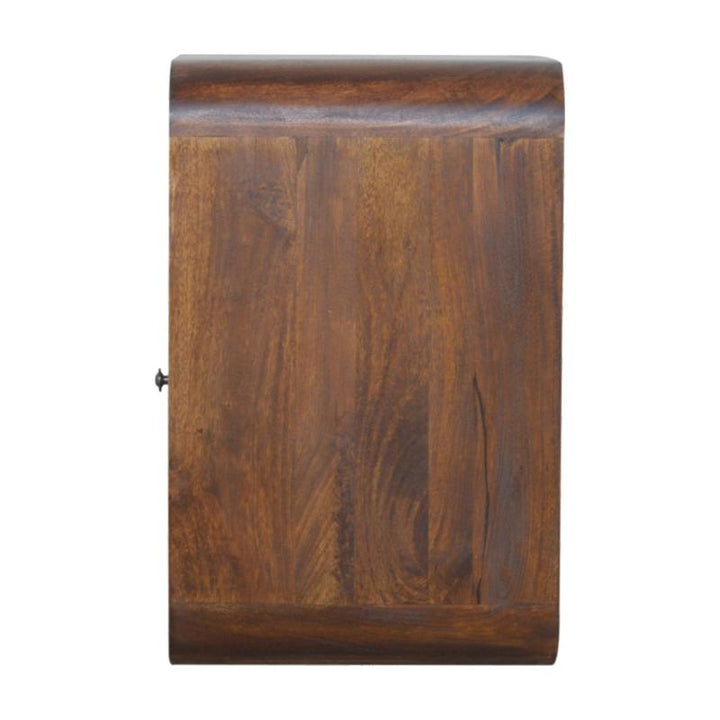 Chestnut Bedside Table- Curved Edge