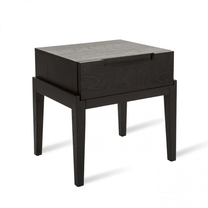 Orchid Single Drawer Bedside Table- Black